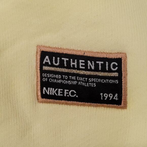 NIKE FC Zip Hoodie Womens Large 24x24 Baggy Boxy Yellow Bleached - Picture 12 of 16